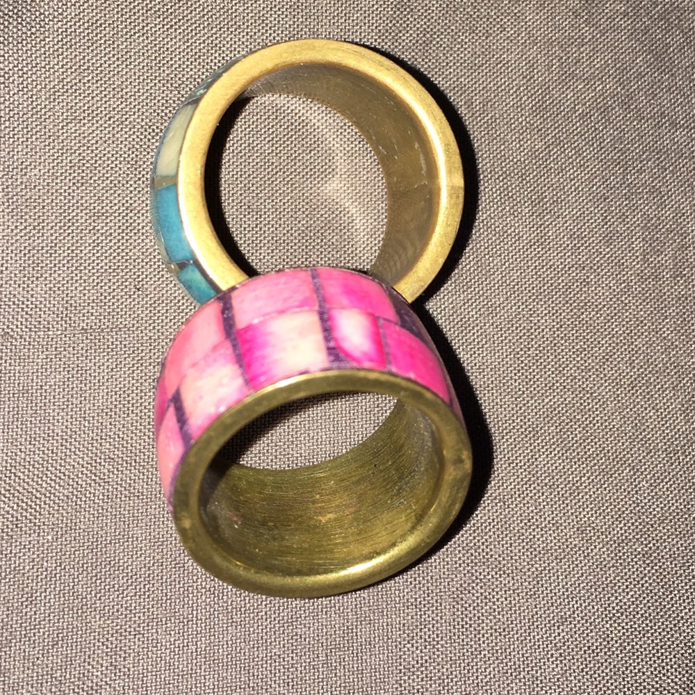 Colorful Mosaic Rings Set - Picture 3 of 3
